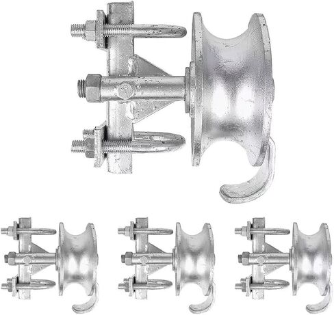 Sliding Gate Rollers, Steel Rolling Gate Hardware for 2'' (1-7/8'') Gate Frame & 1-5/8'' Track Pipe, Double U Bolt, 2 Pack in Saudi Arabia