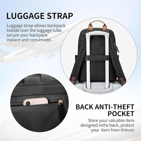 GOLF SUPAGS Laptop Backpack for Women Work Travel Backpacks Computer Bag Casual Daypack Fits 14 Inch Notebook (Black) in Saudi Arabia