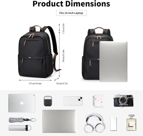 GOLF SUPAGS Laptop Backpack for Women Work Travel Backpacks Computer Bag Casual Daypack Fits 14 Inch Notebook (Black) in Saudi Arabia