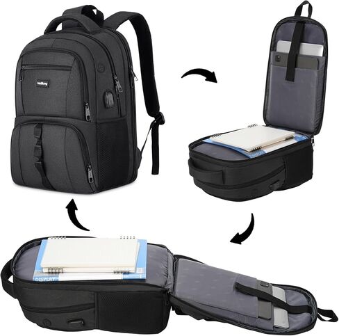 Laptop Backpack for Men Women,College School Bookbags Computer Bag Gift for Teenage Boys Girls,Business Travel Back Pack Anti Theft with USB Charging Port Fits 15.6 Inch Notebook,Water Resistant in Kuwait