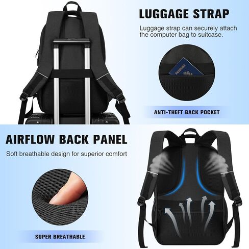 Laptop Backpack for Men Women,College School Bookbags Computer Bag Gift for Teenage Boys Girls,Business Travel Back Pack Anti Theft with USB Charging Port Fits 15.6 Inch Notebook,Water Resistant in Kuwait