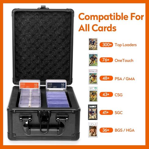Graded Card Storage Box, PSA Slab Case Holder for Graded Cards, Top Loaders Trading Card Storage Hard Case for Sports Card, Top Loaders, One Touch, Game Cards (2 Row) in Saudi Arabia