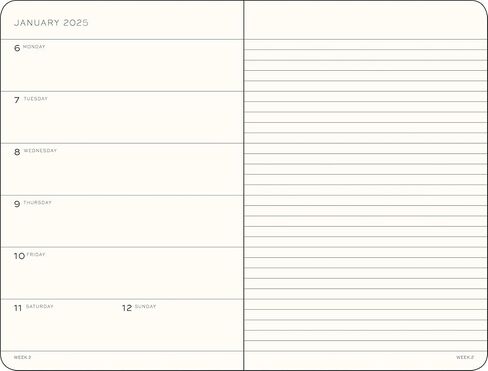 LEUCHTTURM1917 - مخطط أسبوعي ودفتر ملاحظات 2025، غلاف ناعم، متوسط ​​(A5)، أسود (1 يناير - 31 ديسمبر 2025) in Kuwait