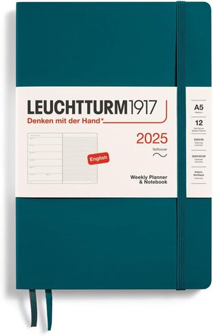 LEUCHTTURM1917 - مخطط أسبوعي ودفتر ملاحظات 2025، غلاف ناعم، متوسط ​​(A5)، أسود (1 يناير - 31 ديسمبر 2025) in Kuwait