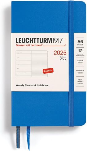 LEUCHTTURM1917 - مخطط أسبوعي ودفتر ملاحظات 2025، غلاف ناعم، متوسط ​​(A5)، أسود (1 يناير - 31 ديسمبر 2025) in Kuwait