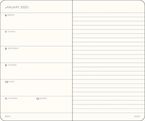 LEUCHTTURM1917 - مخطط أسبوعي ودفتر ملاحظات 2025، غلاف ناعم، متوسط ​​(A5)، أسود (1 يناير - 31 ديسمبر 2025) in Kuwait