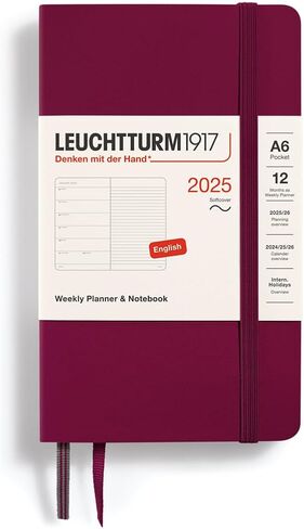 LEUCHTTURM1917 - مخطط أسبوعي ودفتر ملاحظات 2025، غلاف ناعم، متوسط ​​(A5)، أسود (1 يناير - 31 ديسمبر 2025) in Kuwait