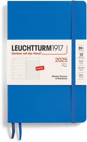 LEUCHTTURM1917 - مخطط أسبوعي ودفتر ملاحظات 2025، غلاف ناعم، متوسط ​​(A5)، أسود (1 يناير - 31 ديسمبر 2025) in Kuwait