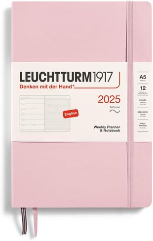 LEUCHTTURM1917 - مخطط أسبوعي ودفتر ملاحظات 2025، غلاف ناعم، متوسط ​​(A5)، أسود (1 يناير - 31 ديسمبر 2025) in Kuwait