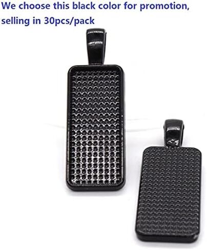 30pcs Rectangle Cabochons 10x25mm Pendant Blank Base Settings Necklace Bezel Trays for Jewelry DIY Making in Kuwait
