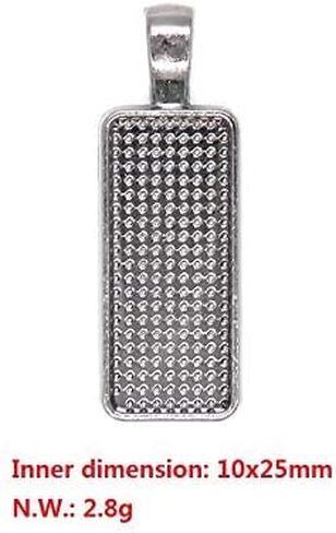 30pcs Rectangle Cabochons 10x25mm Pendant Blank Base Settings Necklace Bezel Trays for Jewelry DIY Making in Kuwait