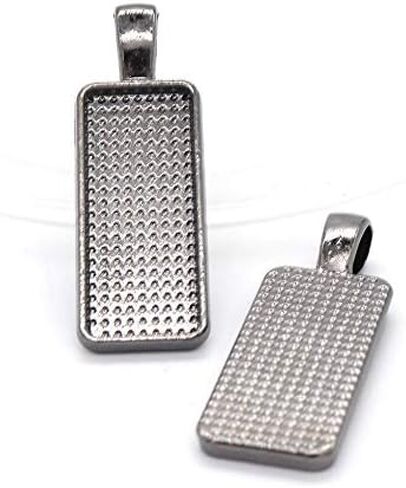 30pcs Rectangle Cabochons 10x25mm Pendant Blank Base Settings Necklace Bezel Trays for Jewelry DIY Making in Kuwait