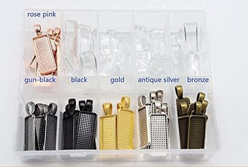 30pcs Rectangle Cabochons 10x25mm Pendant Blank Base Settings Necklace Bezel Trays for Jewelry DIY Making in Kuwait