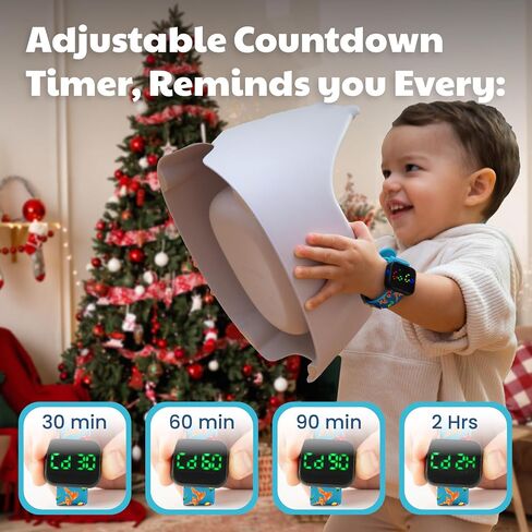 Potty Training Watch for Kids V2 – A Water Resistant Potty Reminder Device for Boys & Girls to Train Your Toddler with Fun/Musical & Vibration Interval Reminder with Potty Training eBook (Trains) in Kuwait