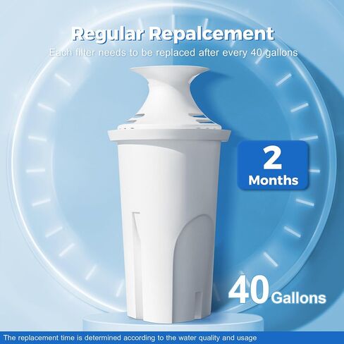 Water Filter Replacement for Brita Water Pitchers and Dispensers, Classic 35557, OB03, Mavea 107007, Reduce Chlorine and Bad Taste, BPA free, Pack of 6 in Saudi Arabia