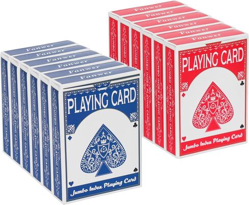 Fanwer Playing Cards Large Print for Adults - 2 Pack, Large Print Playing Cards for Seniors, Vision Impaired, Low Vision Crowd, for Blackjack, Euchre, Canasta Card Game in Saudi Arabia