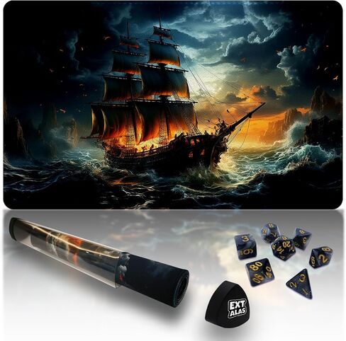MTG Playmat TCG Playmat PTCG Playmat DND Playmat-Includes Storage Tube and 7 Dice-Experience Top-Tier Quality and Edge-Locking Design–Waterproof and Non-Slip Gaming Mat! (Style4) in Saudi Arabia