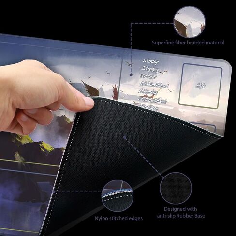 MTG Playmat TCG Playmat PTCG Playmat DND Playmat-Includes Storage Tube and 7 Dice-Experience Top-Tier Quality and Edge-Locking Design–Waterproof and Non-Slip Gaming Mat! (Style4) in Saudi Arabia