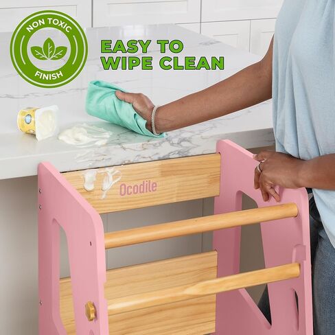 برج واقف للأطفال الصغار - مقعد مونتيسوري آمن للأطفال الصغار، برج مثالي لتعلم مهارات جديدة - مساعد مثالي للأطفال الصغار في المطبخ - أبيض in Kuwait