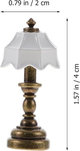 GANAZONO 2pcs Dollhouse Bedside lamp Dollhouse lampost Dollhouse lamp Decor Mini House Light Model 1 12 Scale Dollhouse Desk lamp LED Mini Lighting Bedside Table lamp Delicate ob11 Iron in Saudi Arabia