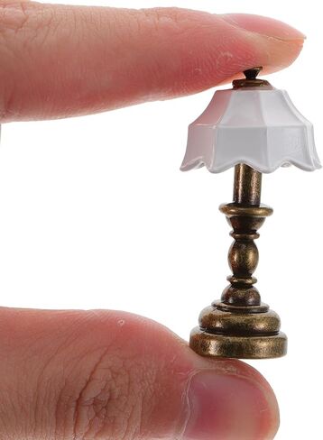 GANAZONO 2pcs Dollhouse Bedside lamp Dollhouse lampost Dollhouse lamp Decor Mini House Light Model 1 12 Scale Dollhouse Desk lamp LED Mini Lighting Bedside Table lamp Delicate ob11 Iron in Saudi Arabia
