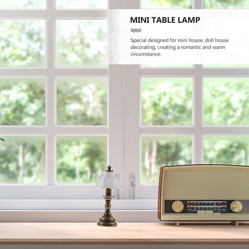 GANAZONO 2pcs Dollhouse Bedside lamp Dollhouse lampost Dollhouse lamp Decor Mini House Light Model 1 12 Scale Dollhouse Desk lamp LED Mini Lighting Bedside Table lamp Delicate ob11 Iron in Saudi Arabia