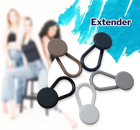 5 Pcs Flexible Button Pant Extenders Jeans Trousers Skirt Extenders Adjustable Waist Extenders for Men and Women Silicone Extender No-Sew Assorted Colors 1 White, 1 Beige, 1 Grey, 1 Black, 1 Navy in Kuwait