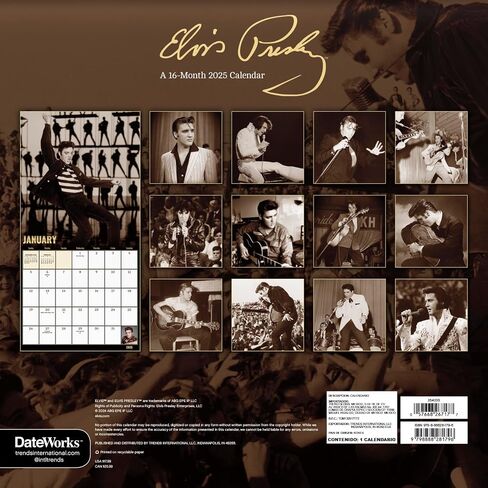 2025 Elvis Presley Wall Calendar & Push Pins in Saudi Arabia
