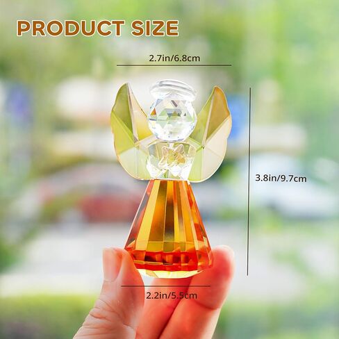 HDCRYSTALGIFTS كريستال جارديان الملاك تمثال فن الزجاج تماثيل الملاك هدايا للنساء طاولة المنزل وزن الورق الديكور زخرفة تحصيل، واضح in Kuwait