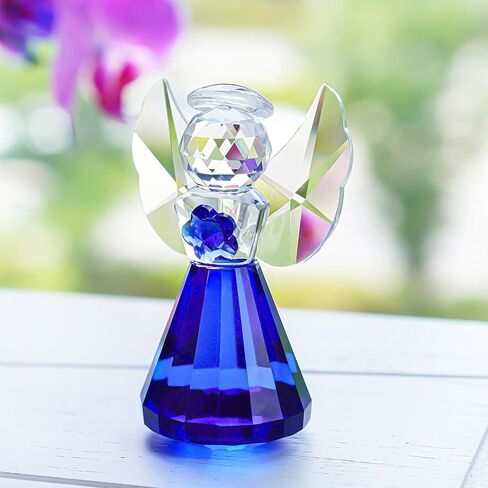 HDCRYSTALGIFTS كريستال جارديان الملاك تمثال فن الزجاج تماثيل الملاك هدايا للنساء طاولة المنزل وزن الورق الديكور زخرفة تحصيل، واضح in Kuwait