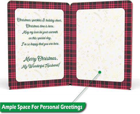 Merry Christmas Card For Husband - | Made From Real Bamboo | 6" X 4.5" - 1 Pack (Envelope Included) | Laser Cut, Pickup Truck Themed Husband Christmas Card from Wife or Significant Other in Kuwait