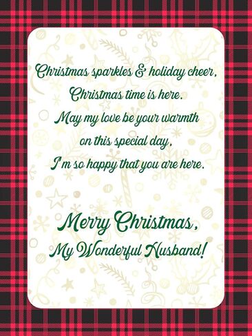 Merry Christmas Card For Husband - | Made From Real Bamboo | 6" X 4.5" - 1 Pack (Envelope Included) | Laser Cut, Pickup Truck Themed Husband Christmas Card from Wife or Significant Other in Kuwait