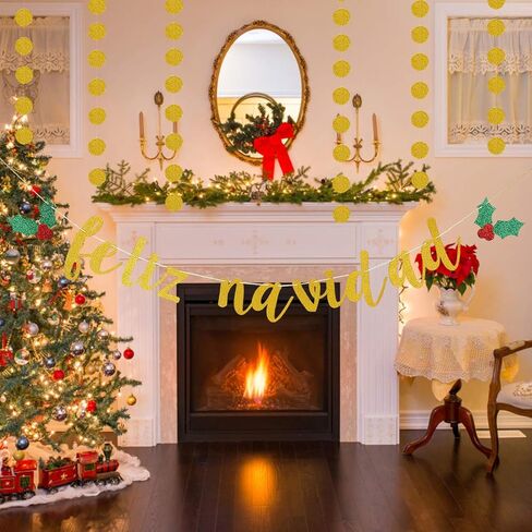 لافتة عيد الميلاد الإسبانية الذهبية اللامعة من Feliz Navidad لزينة عيد الميلاد الإسبانية من Feliz Navidad وديكورات عيد الميلاد الإسبانية وديكور عطلة عيد الميلاد in Kuwait