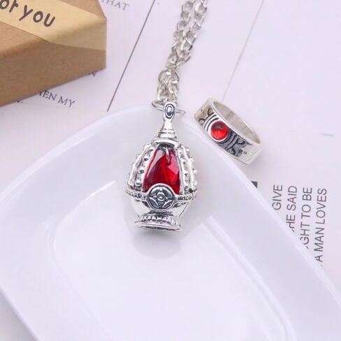 Kyouko Soul Gem Core Necklaces set for Anime Cosplay Props Accessories festival holiday with 5 Unique Tail Rings for Every Character! in Saudi Arabia