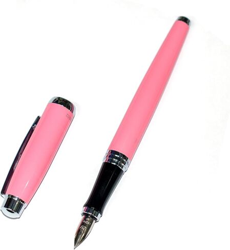 Fountain pen, extra fine point smooth writing pens for journaling fancy pens, hero 602 orange colored metal pen writer gifts Pen Sets for Men and Women Classic Design with Converter in Saudi Arabia