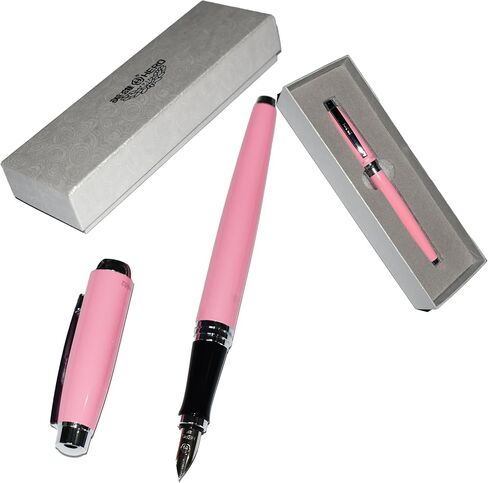 Fountain pen, extra fine point smooth writing pens for journaling fancy pens, hero 602 orange colored metal pen writer gifts Pen Sets for Men and Women Classic Design with Converter in Saudi Arabia