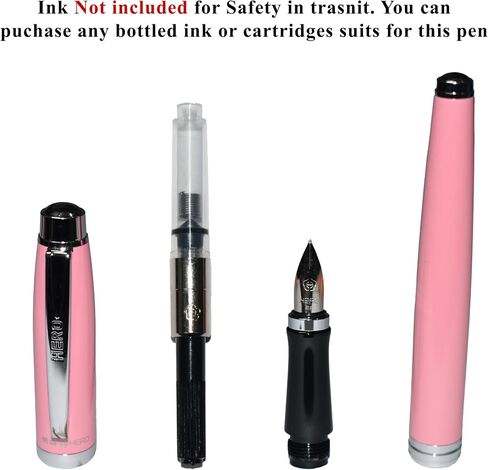 Fountain pen, extra fine point smooth writing pens for journaling fancy pens, hero 602 orange colored metal pen writer gifts Pen Sets for Men and Women Classic Design with Converter in Saudi Arabia