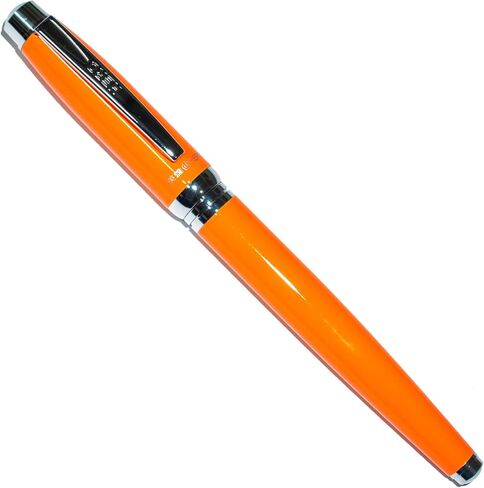 Fountain pen, extra fine point smooth writing pens for journaling fancy pens, hero 602 orange colored metal pen writer gifts Pen Sets for Men and Women Classic Design with Converter in Saudi Arabia