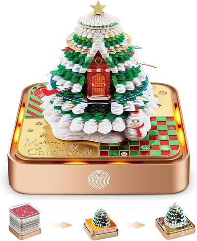 3D Calendar 2025 with LED Lights, Innovative Desk Time Piece Calendar 2025, Sculpture Calendar Memo Pads Paper for Office, Calendar That Makes Art, Christmas Gift for Colleagues Friends (Carousel) in Saudi Arabia