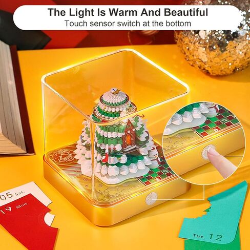 3D Calendar 2025 with LED Lights, Innovative Desk Time Piece Calendar 2025, Sculpture Calendar Memo Pads Paper for Office, Calendar That Makes Art, Christmas Gift for Colleagues Friends (Carousel) in Saudi Arabia