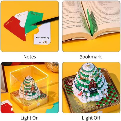 3D Calendar 2025 with LED Lights, Innovative Desk Time Piece Calendar 2025, Sculpture Calendar Memo Pads Paper for Office, Calendar That Makes Art, Christmas Gift for Colleagues Friends (Carousel) in Saudi Arabia