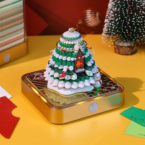 3D Calendar 2025 with LED Lights, Innovative Desk Time Piece Calendar 2025, Sculpture Calendar Memo Pads Paper for Office, Calendar That Makes Art, Christmas Gift for Colleagues Friends (Carousel) in Saudi Arabia