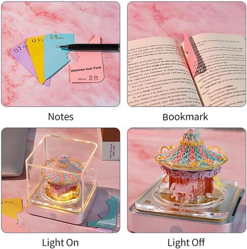 3D Calendar 2025 with LED Lights, Innovative Desk Time Piece Calendar 2025, Sculpture Calendar Memo Pads Paper for Office, Calendar That Makes Art, Christmas Gift for Colleagues Friends (Carousel) in Saudi Arabia