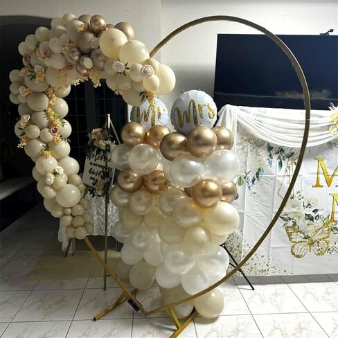 Beige and Champagne Gold Balloon Set, 60Pcs 12 Inch Nude Cream Retro White Sand Balloons with Metallic Champagne Gold Confetti Latex Balloons for Birthday Wedding Baby Bridal Shower Party Decorations in Kuwait