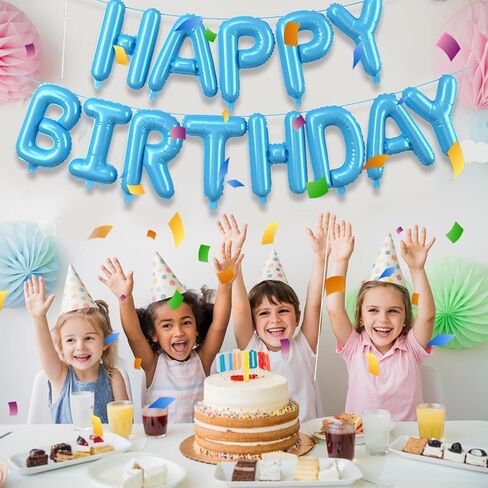 Rainbow Happy Birthday Balloons Banner,16 Inch Mylar Foil Letters Set,Inflatable Reusable Party Decor,for Women,Men,Kids Boys & Girls Birthday DIY Decorations Party Supplies in Saudi Arabia