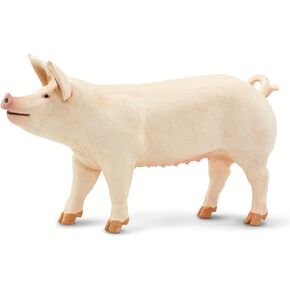 Safari Ltd. Large White Pig - Realistic 4" Farm Animal Figure - Educational Toy for Boys, Girls, and Kids Ages 3+