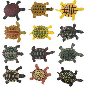 24pcs Simulation Turtle Bonsai Figurine Mini Sea Tortoise Statue Micro Landcape Ornaments Turtle Toys Car Decorations Car Toys for Kids Garden Ornament Small Child Plastic