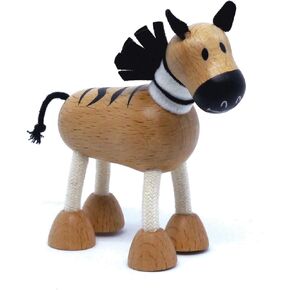 Wooden Animal Toys for Toddler, Posable Wooden Safari Toy Playset, Wooden Toys Fun Bendable, Child and Planet Safe Wood Jungle Animals, Boys and Girls, 5 Figures Safari Toys Set