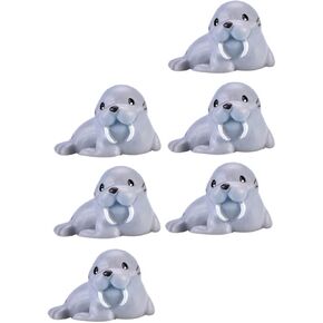 Toyvian Walrus Toys Sea Walrus Figures Aquatic Animal Toys Fish Collection Toy Animal Figures: 6Pcs