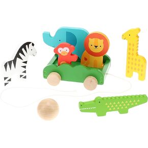 Petit Collage Safari Animals Wooden Bowling Set